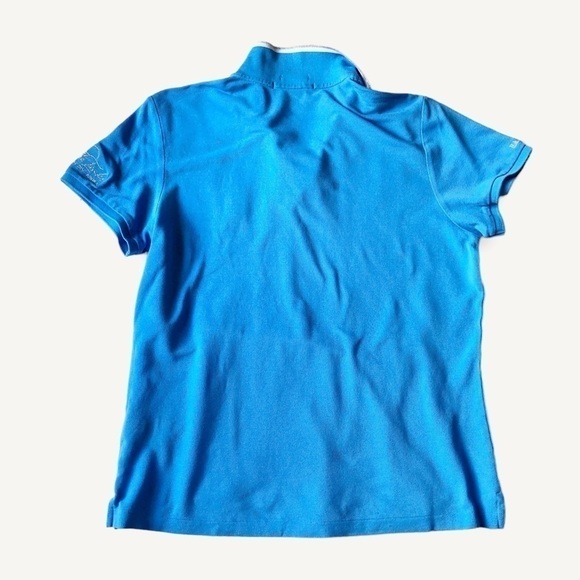 𝅺Ralph Lauren Polo Golf Shirt Big Pony Tailored Fit Cotton Mesh Blue Y2K - Picture 10 of 12